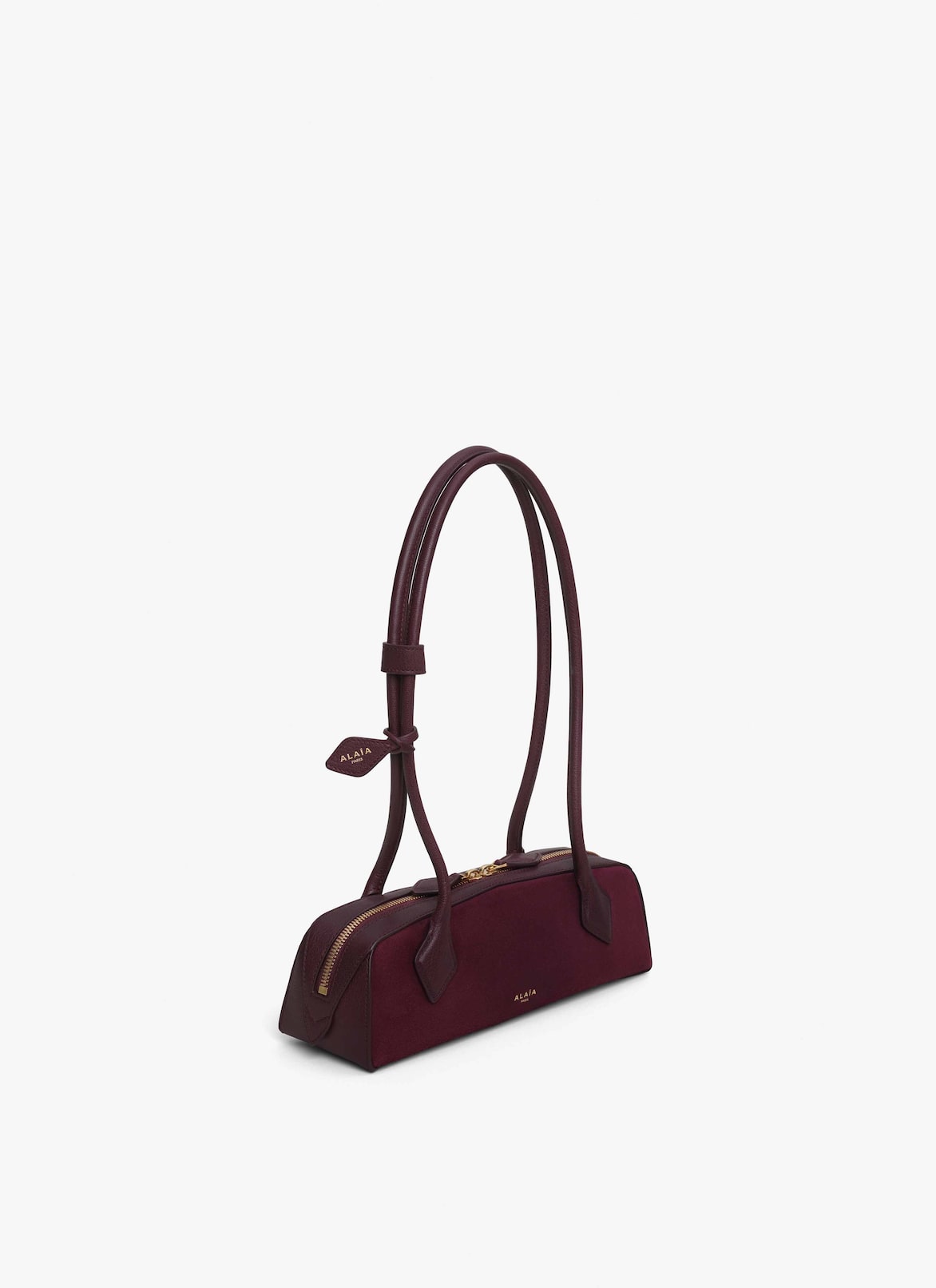 LE TECKEL SMALL BI-MATERIAL BAG IN LEATHER ALAÏA GARNET RED LE TECKEL SMALL BI-MATERIAL BAG IN LEATHER